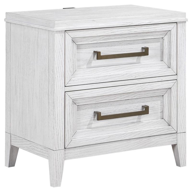 Marielle 2-drawer Nightstand Bedside Table Distressed White