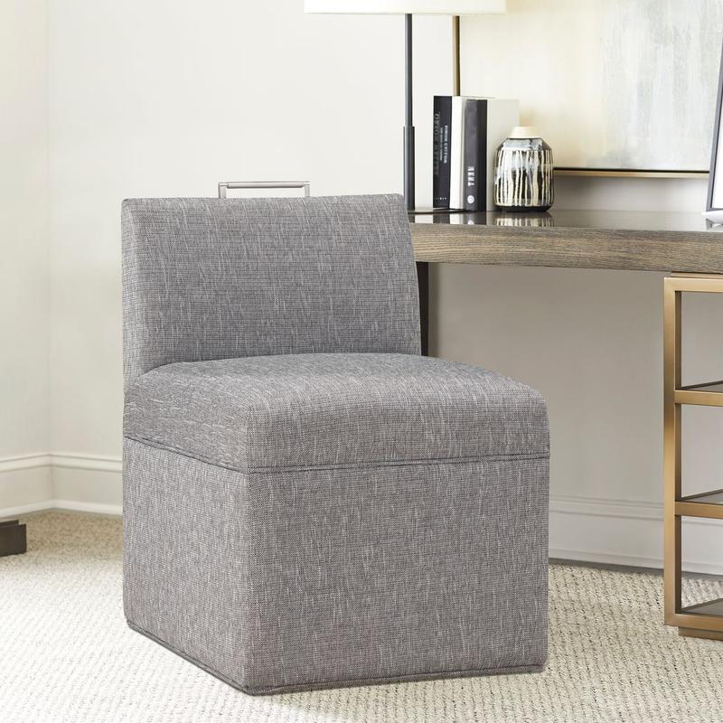 Delray Modern Upholstered Castered Chair in Ashen Grey