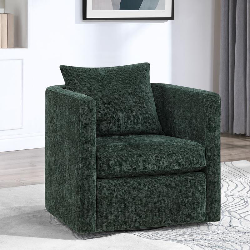 Sheldon Kelly Green Swivel Barrel Chair
