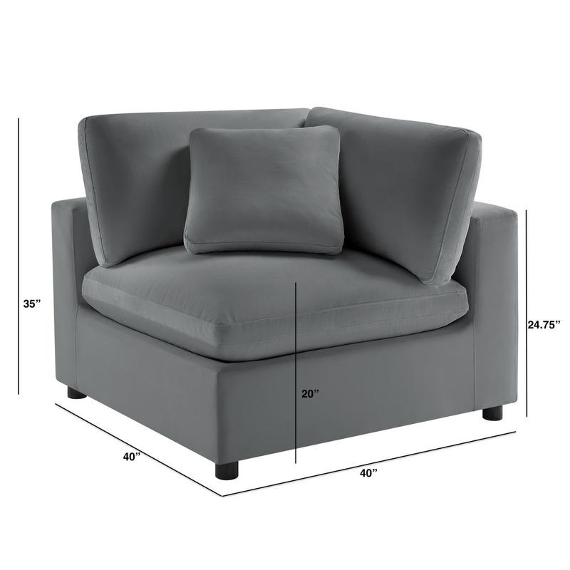 Casella Corner Wedge Chair - Charcoal