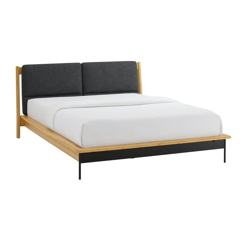 Santa Cruz Queen Platform Bed with Fabric, Wheat