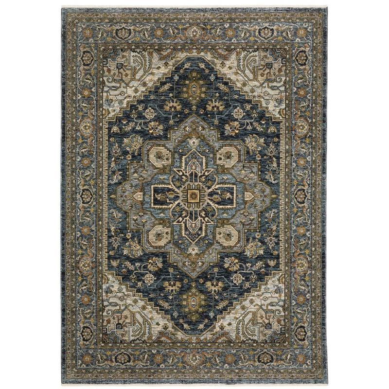 Aberdeen 1144Q Blue/ Taupe Indoor Area Rug - 2' x 3'