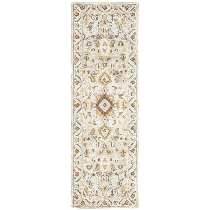 Alfresco 28403 Ivory/ Beige Hand-crafted Wool Area Rug