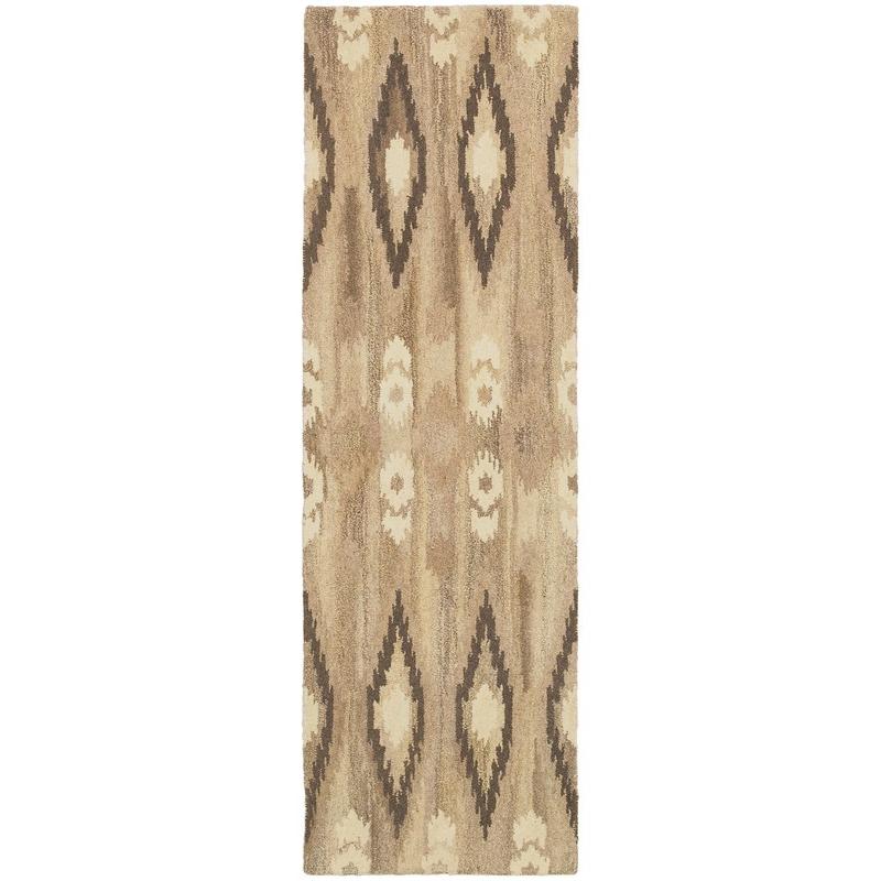 Anastasia 68001 Beige/ Ivory Hand-crafted Wool Area Rug - 2'6" x 8'