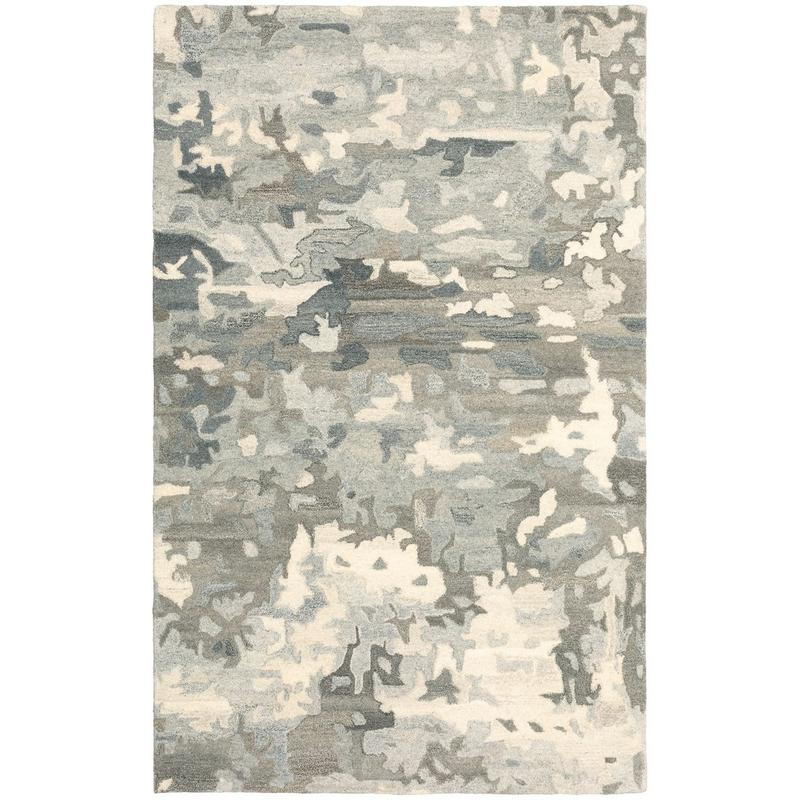 Anastasia 68006 Grey/ Charcoal Hand-crafted Wool Area Rug - 3'6" x 5'6"