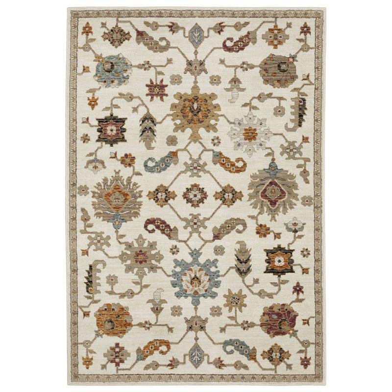 Andorra 2419B Ivory/ Multi Indoor Area Rug - 3'3" x 5'2"