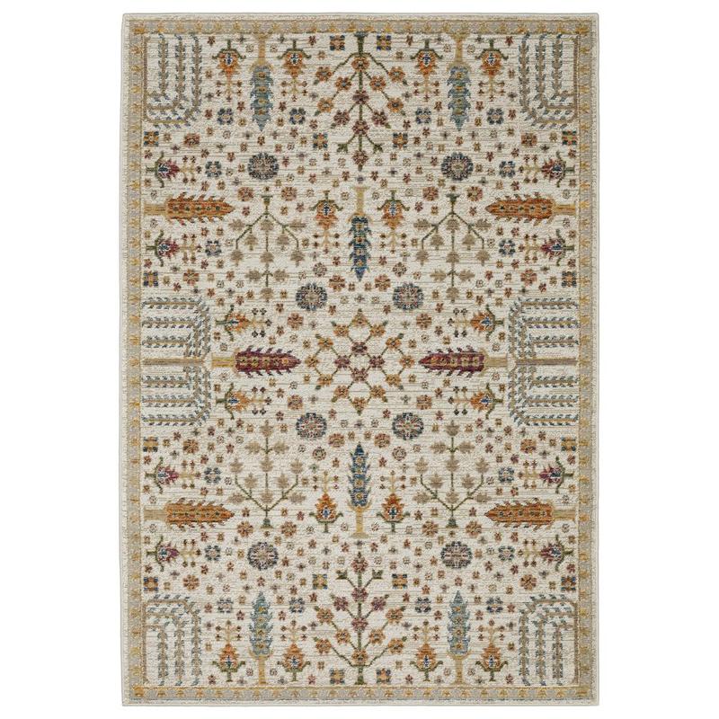 Andorra 2449B Ivory/Gold Indoor Area Rug - 1'10" x 3'2"