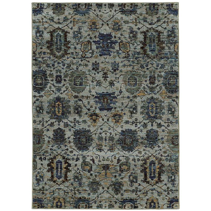 Andorra 7120A Blue/ Navy Indoor Area Rug - 1'10" x 3'2"