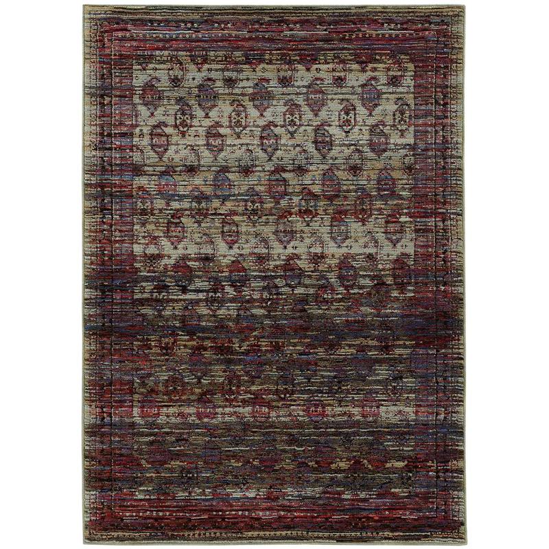Andorra 7122D Multi/ Red Indoor Area Rug - 8'6" x 11'7"