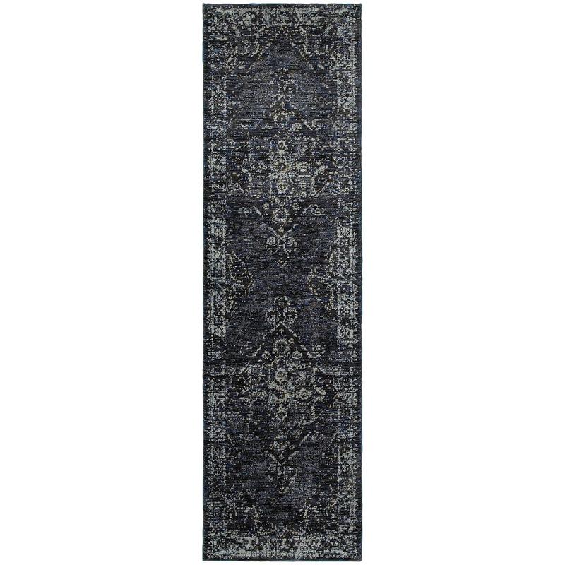 Andorra 7135F Blue/ Light Blue Indoor Area Rug - 2'3" x 8'