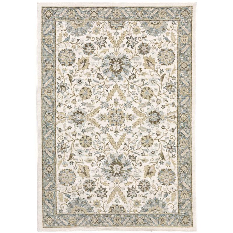 Andorra 8918I Stone/ Ivory Indoor Area Rug - 6'7" x 9'6"