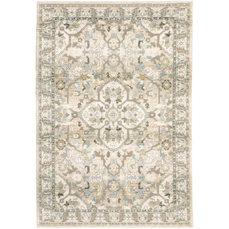 Andorra 9818G Beige/ Ivory Indoor Area Rug - 1'10" x 3'2"