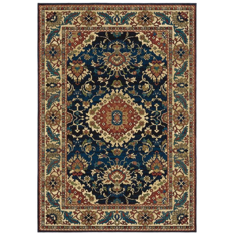 Ankara 1803B Blue/ Red Indoor Area Rug - 9'10" x 12'10"