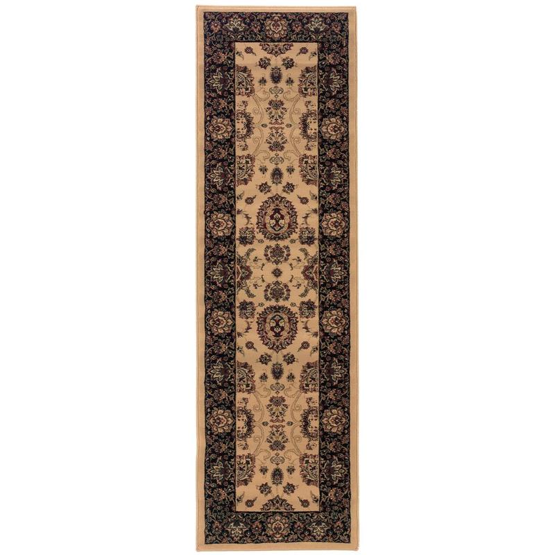 Ariana 130/7 Ivory/ Black Indoor Area Rug - 2'3" x 7'9"