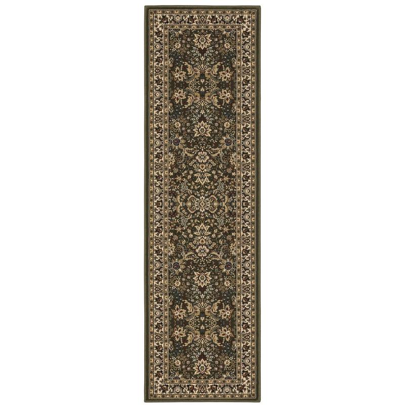Ariana 213G8 Green/ Ivory Indoor Area Rug - 2'3" x 7'9"