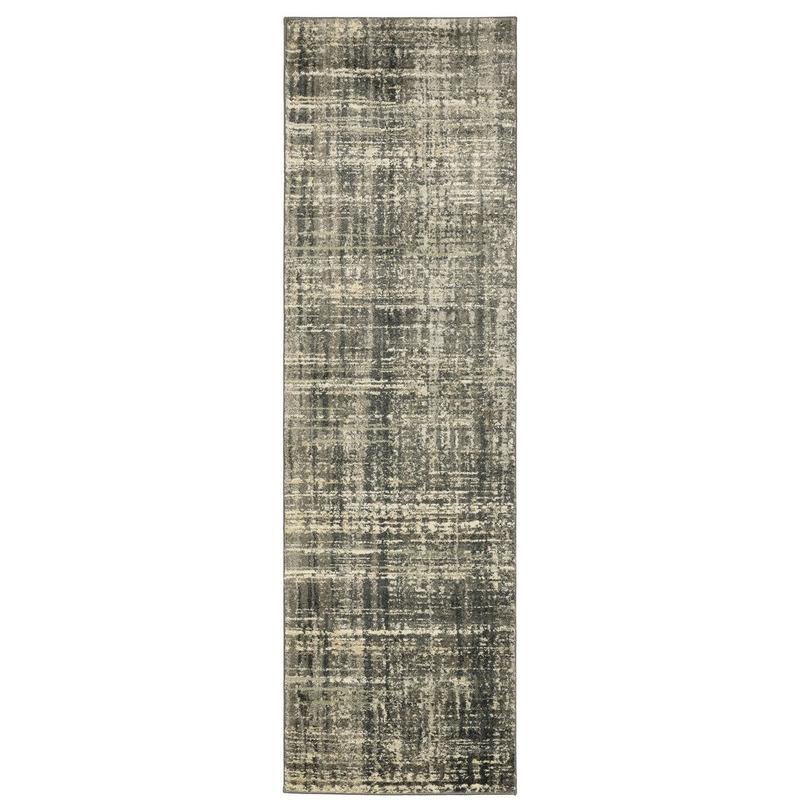 Astor 2541M Charcoal/ Beige Indoor Area Rug - 2'3" x 7'6"
