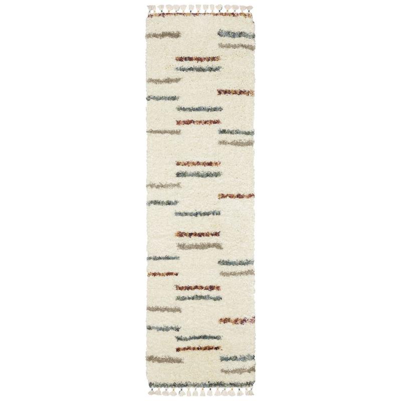 Axis AX04A Ivory/ Multi Indoor Area Rug - 2'3" x 7'6"