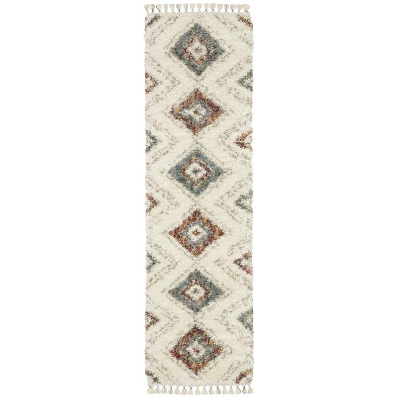 Axis AX07A Ivory/ Multi Indoor Area Rug - 2'3" x 7'6"