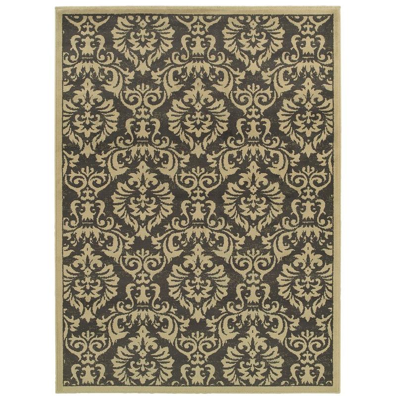 Brentwood 530K9 Charcoal/ Beige Indoor Area Rug - 9'10" x 12'10"