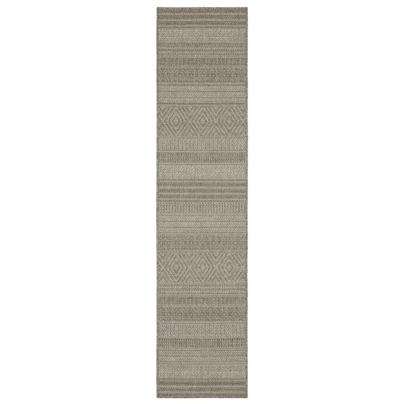 Caicos CA06A Grey/ Light Grey Ultimate Performance Area Rug - 1'10" x 7'6"
