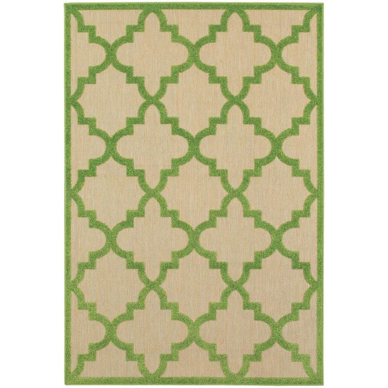 Cayman 660F9 Sand/ Green Indoor/Outdoor Area Rug