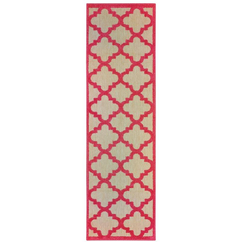 Cayman 660P9 Sand/ Pink Indoor/Outdoor Area Rug