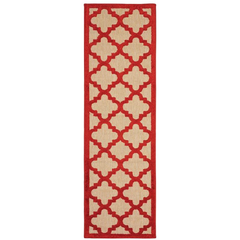 Cayman 660R9 Sand/ Red Indoor/Outdoor Area Rug