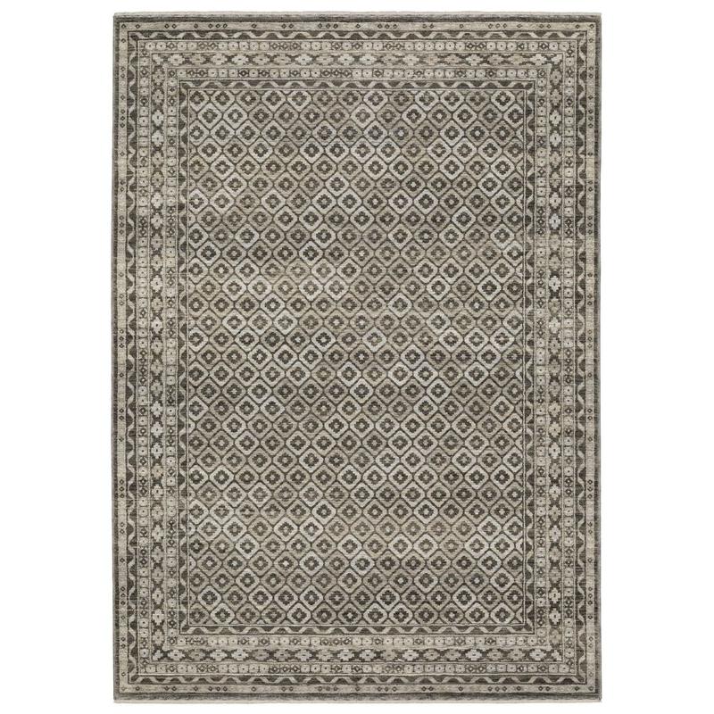 Chamberlain CH03B Grey/ Beige Indoor Area Rug - 5'3" x 7'6"