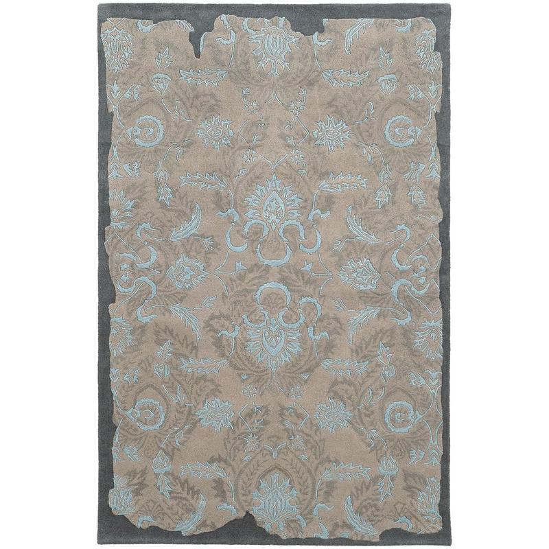 Color Influence 45102 Grey/ Blue Hand-crafted Wool Blend Area Rug - 10' x 13'