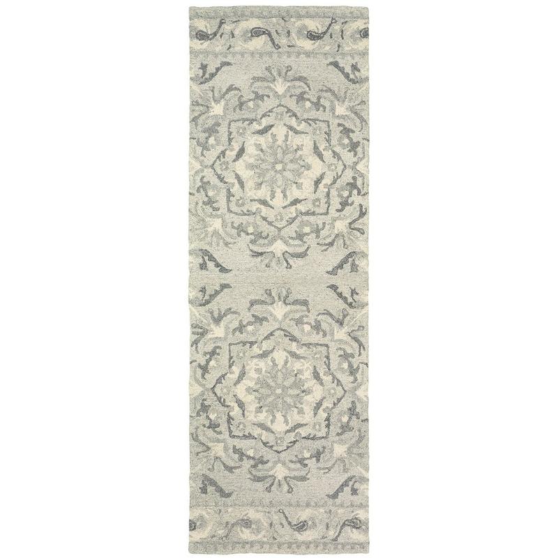 Craft 93001 Ash/ Ivory Hand-crafted Wool Area Rug - 2'6" x 8'