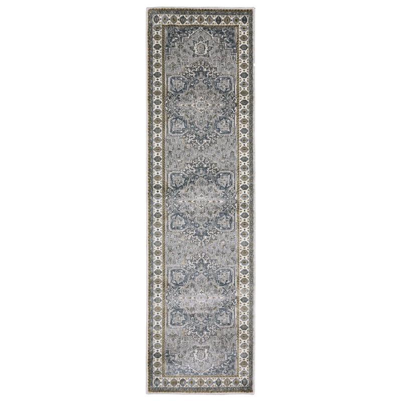 Ellington ELL02 Blue/ Grey Indoor Area Rug - 2'3" x 7'6"