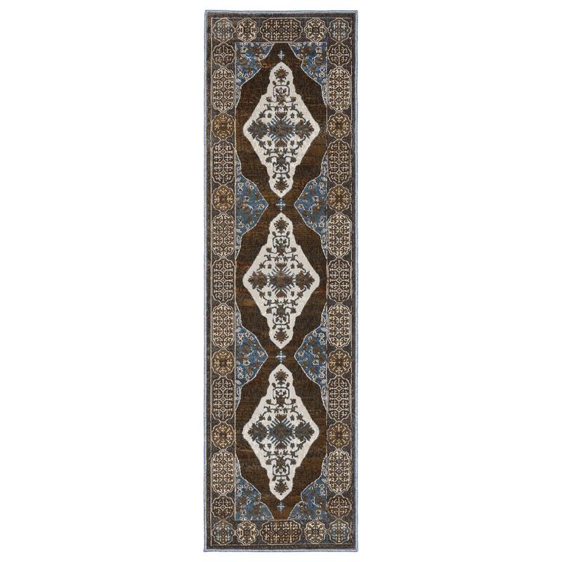 Ellington ELL06 Rust/ Blue Indoor Area Rug