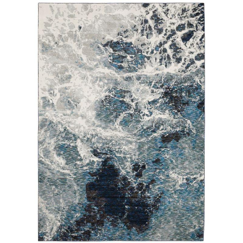 Evolution 0962A Blue/ Ivory Indoor Area Rug - 1'10" x 3'2"
