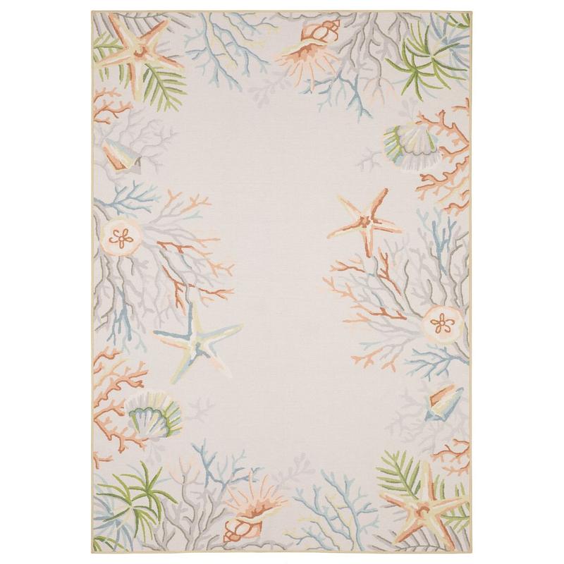 Fiji FIJ06 Beige/ Multi Machine Washable Indoor/Outdoor Area Rug - 2' x 3'