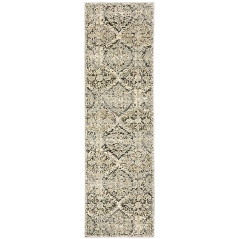 Florence 270H6 Ivory/ Grey Indoor Area Rug - 2'3" x 7'6"