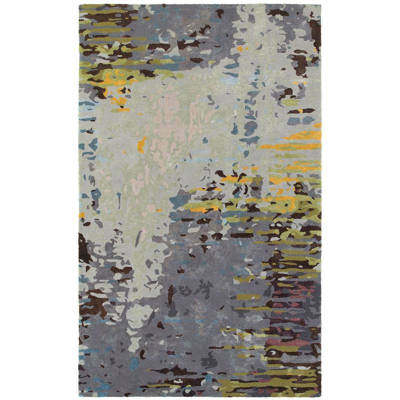 Galaxy 21907 Multi/ Grey Hand-crafted Wool Blend Area Rug - 3'6" x 5'6"