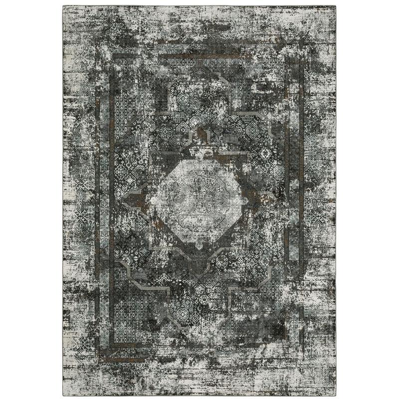 Gemini 090O2 Charcoal/ Grey Indoor Area Rug - 3'10" x 5'5"