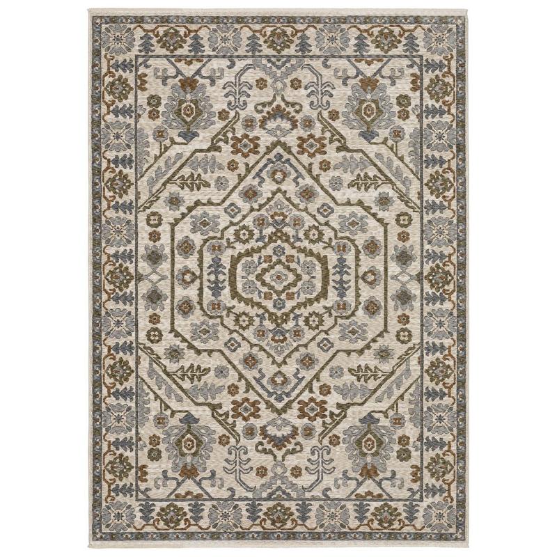 Hastings HA02I Ivory/ Rust Indoor Area Rug - 3'10" x 5'5"