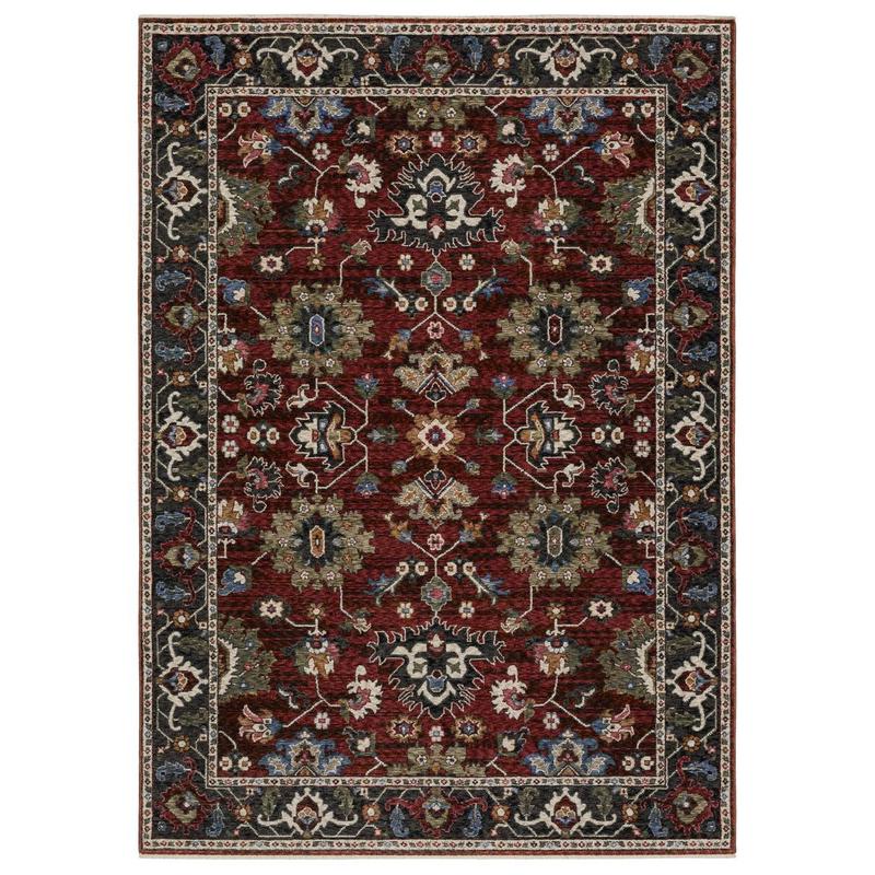 Hastings HA03V Red/ Multi Indoor Area Rug - 3'10" x 5'5"