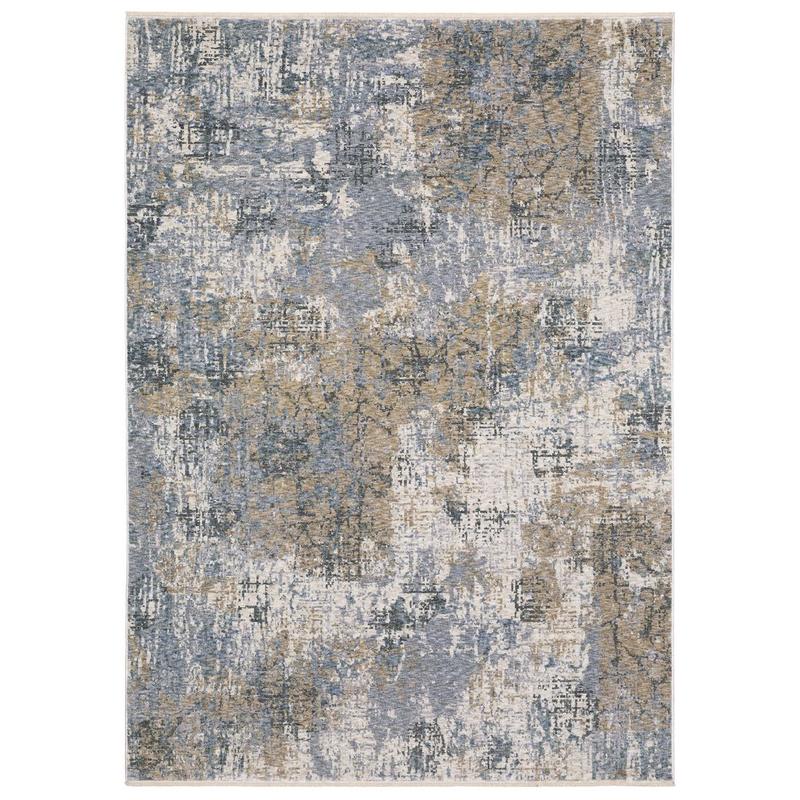 Hayden HAY08 Beige/ Blue Indoor Area Rug - 3'3" x 5'