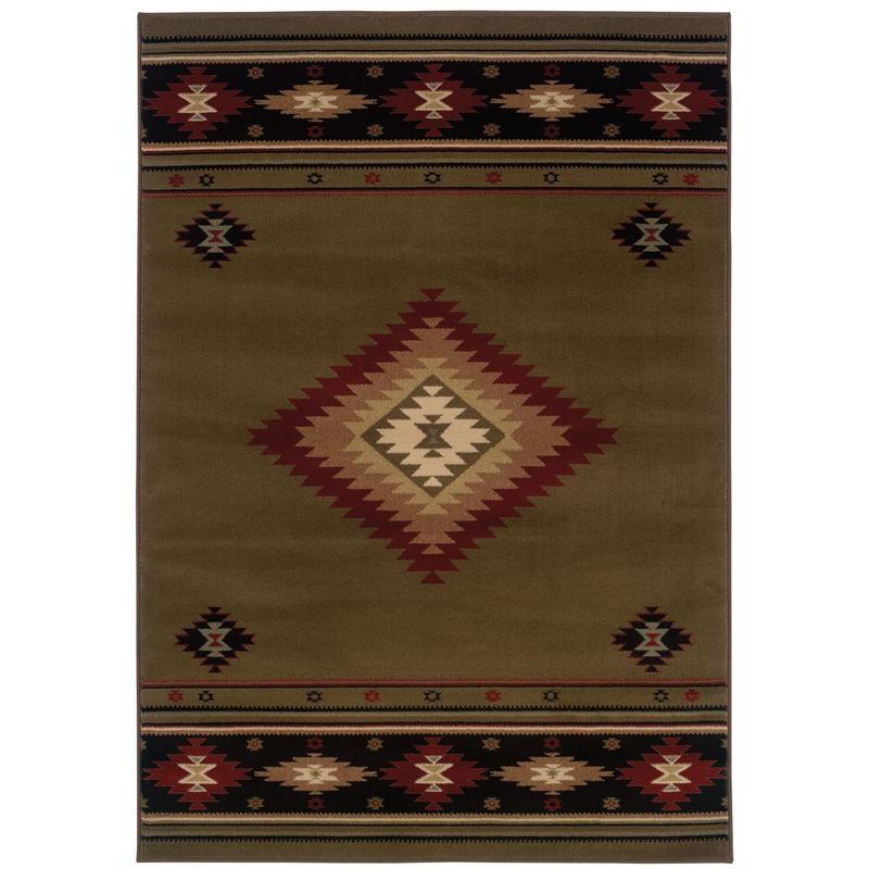 Hudson 087J1 Green/ Red Indoor Area Rug - 3'10" x 5'5"