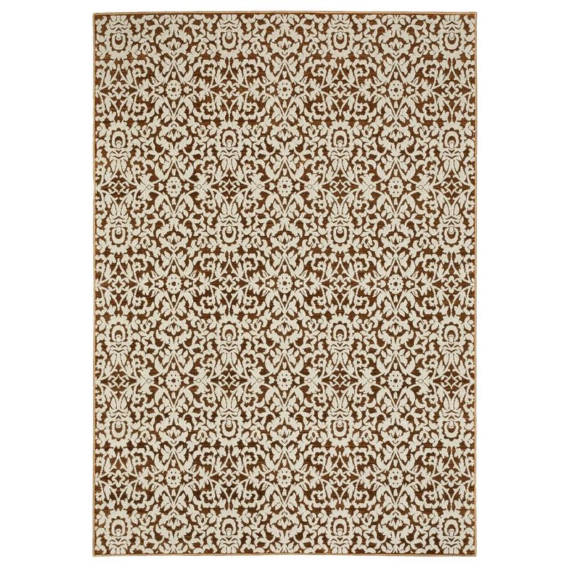 Intrigue INT02 Rust/ Beige Indoor Area Rug - 5'3" x 7'6"
