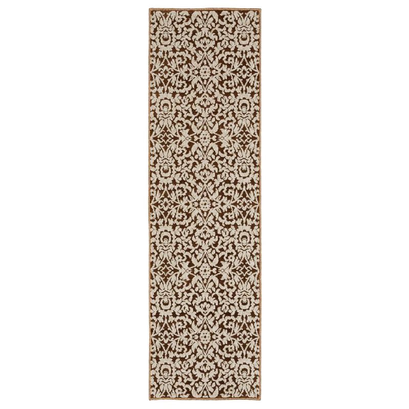 Intrigue INT02 Rust/ Beige Indoor Area Rug - 2'3" x 7'6"