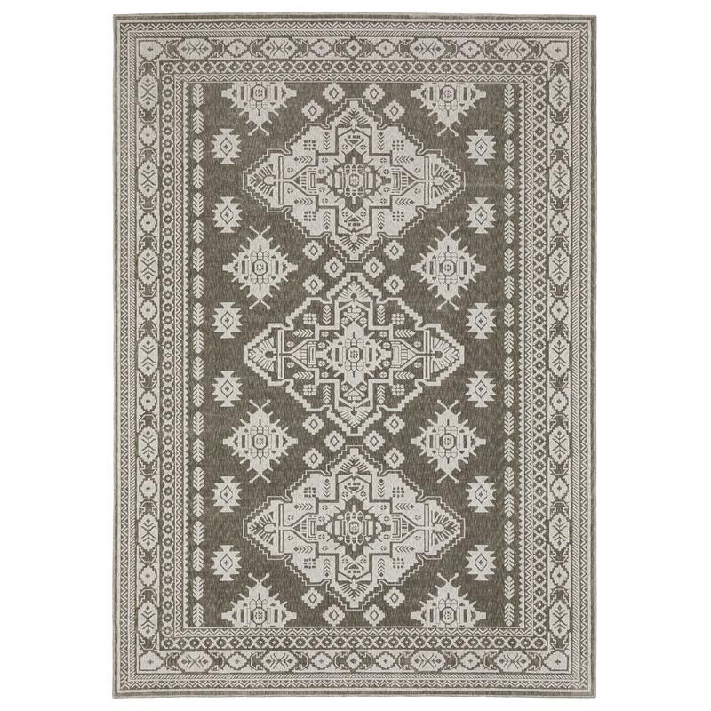 Intrigue INT06 Grey/ Grey Indoor Area Rug - 3'10" x 5'5"