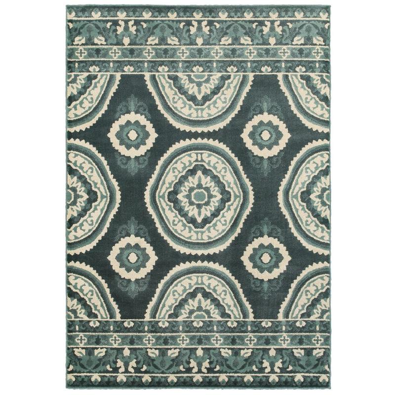 Jayden 7415B Blue/ Ivory Indoor Area Rug