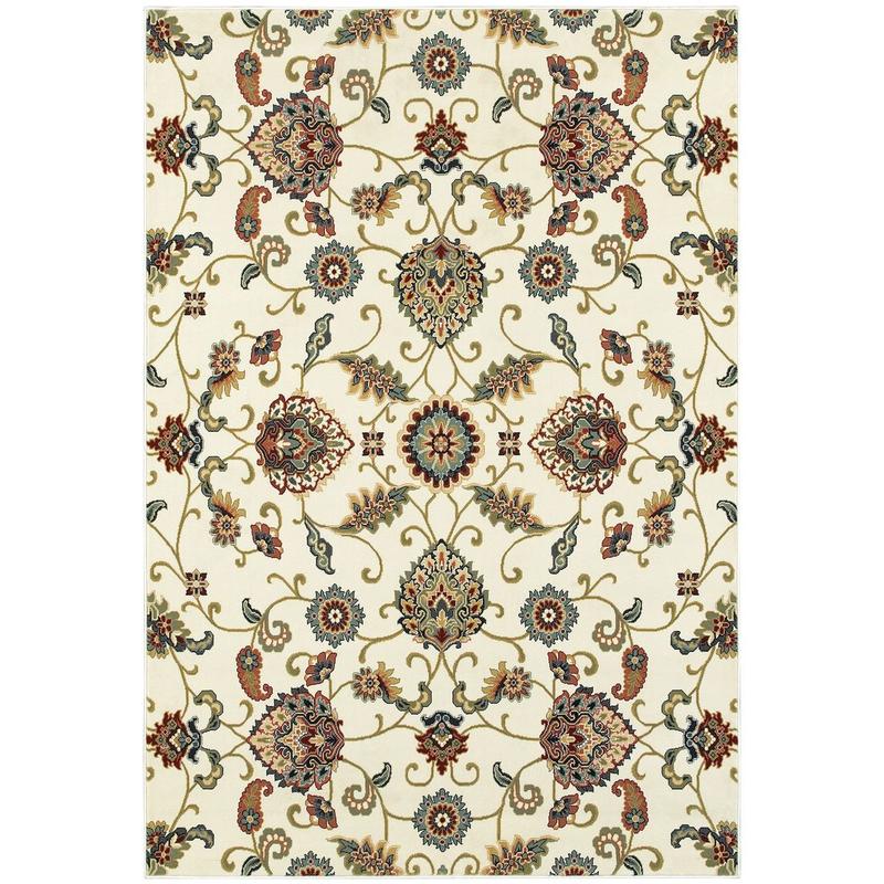 Kashan 9946W Ivory/ Multi Indoor Area Rug - 1'10" x 3'