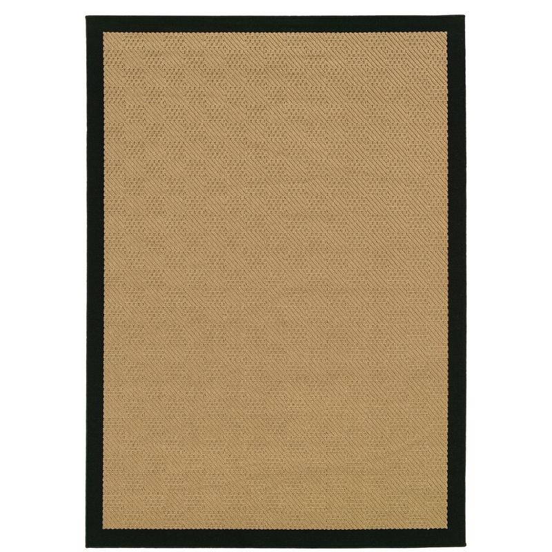 Lanai 525X5 Beige/ Black Indoor/Outdoor Area Rug - 6'3" x 9'2"