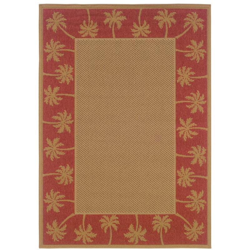 Lanai 606C8 Beige/ Red Indoor/Outdoor Area Rug - 8'6" x 13'