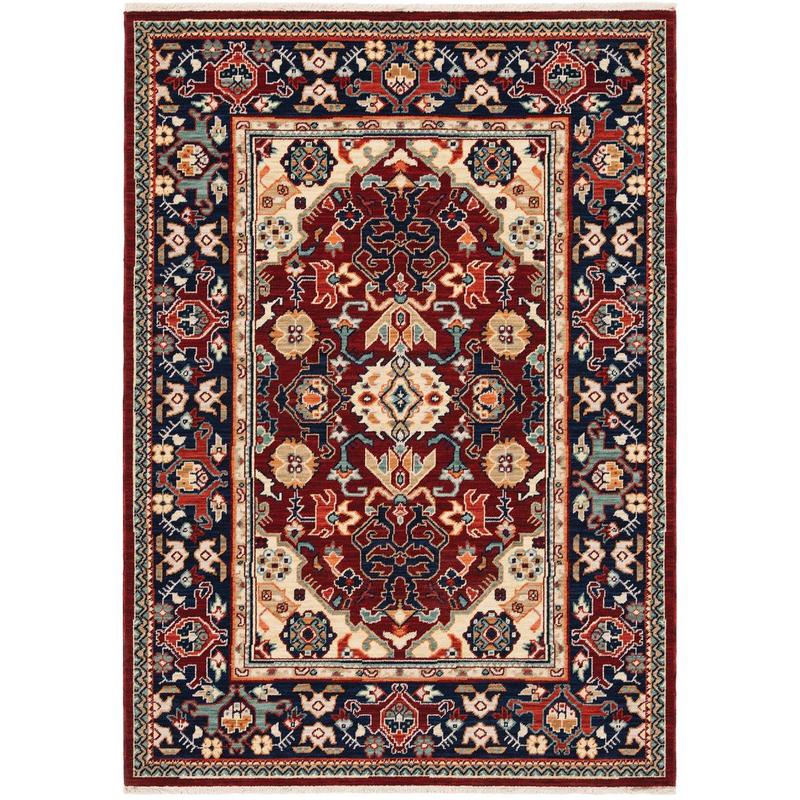 Lilihan 2062R Red/ Blue Indoor Area Rug - 2' x 3'