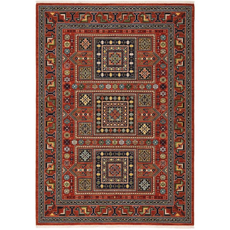 Lilihan 002C6 Red/ Multi Indoor Area Rug - 2' x 3'